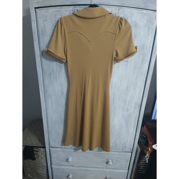 Diane Von Furstenberg 100% Wool Collared Knee Length Dress 4 Neutral Officey - Picture 7 of 9